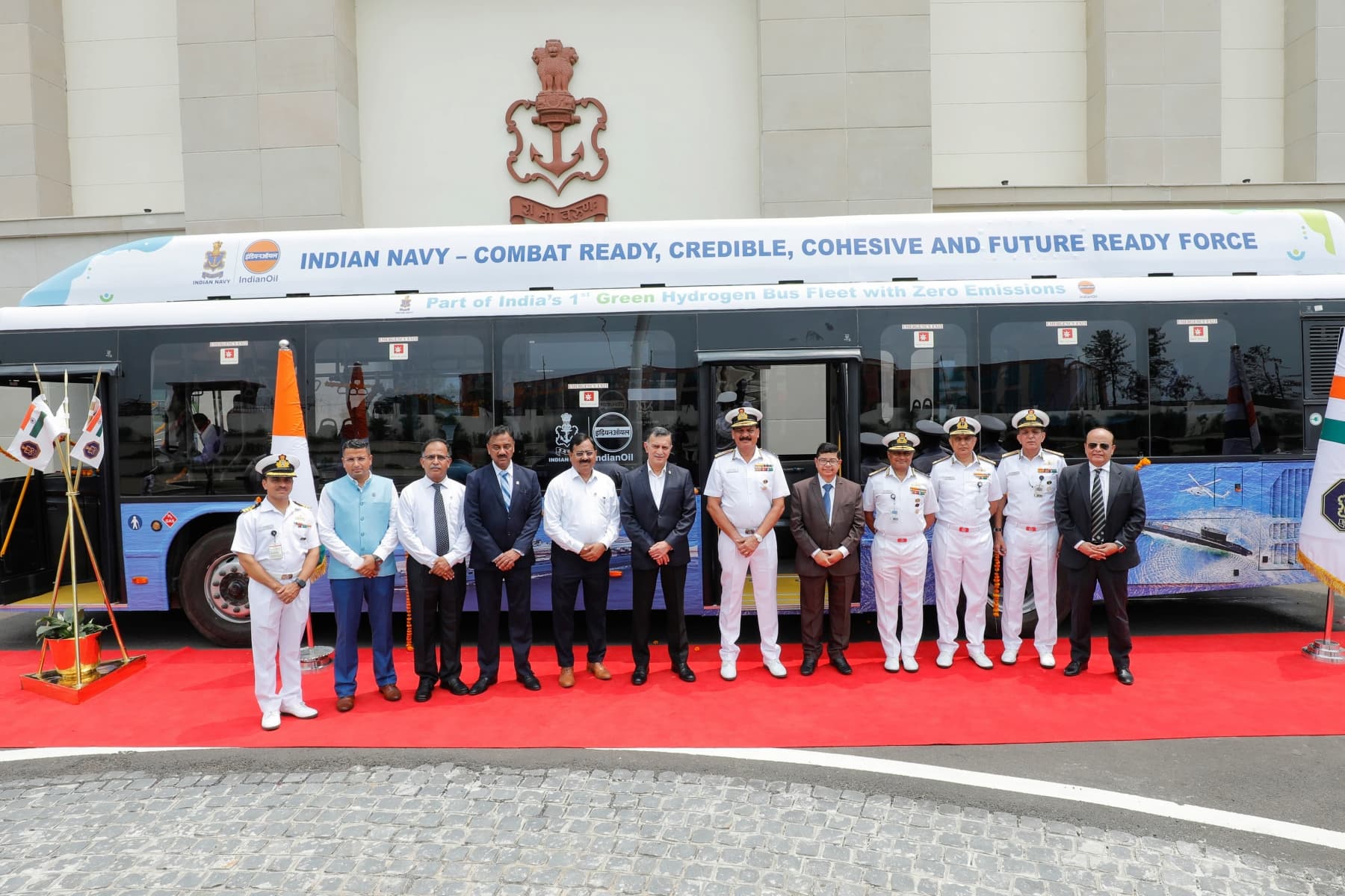 Indian Navy's Hydrogen Fuel Cell Bus Trial with Indian Oil Corporation