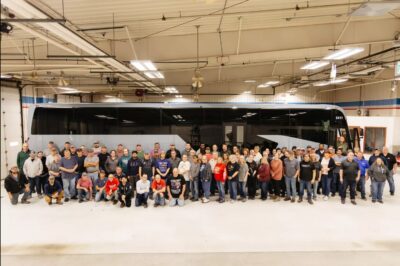 MCI ships first electric bus from North Dakota facility